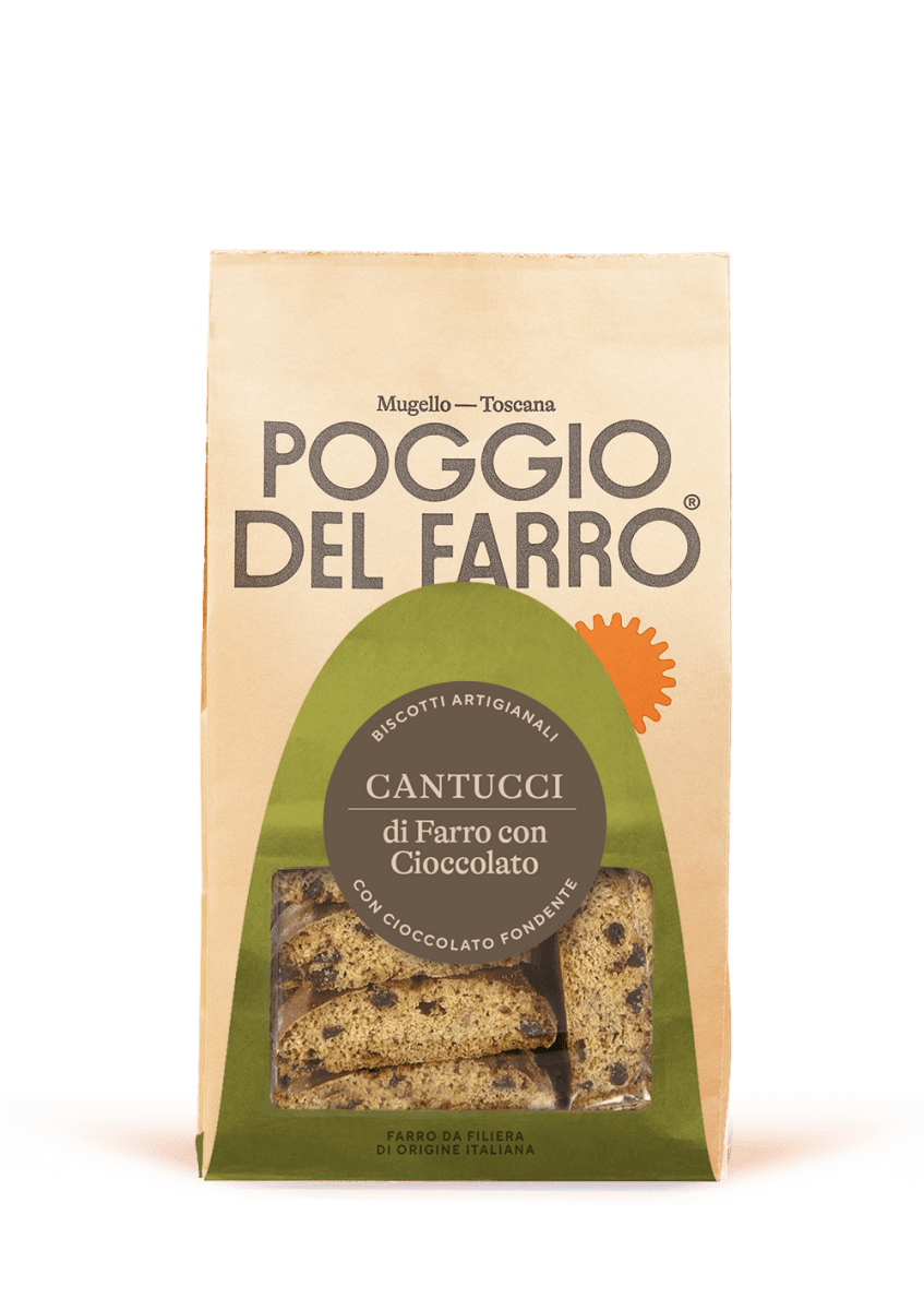 Cantucci di Farro con Cioccolato con cioccolato fondente. Biscotti artigianali