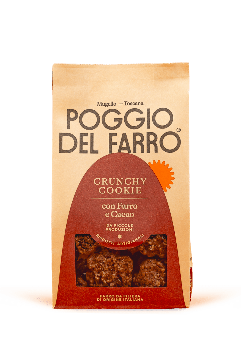 Crunchy cookie al farro e cacao Poggio del Farro, confezione da 200 g