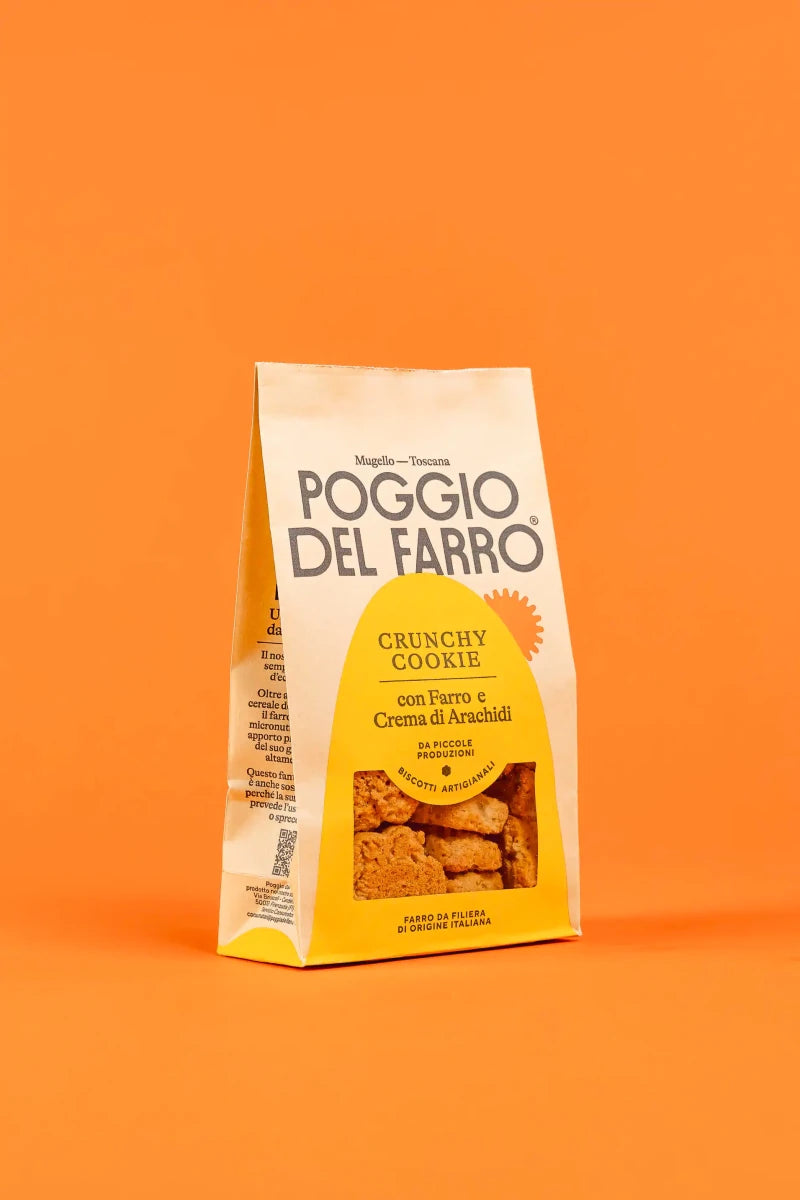 Crunchy cookie al farro e crema di arachidi Poggio del Farro, confezione da 200 g