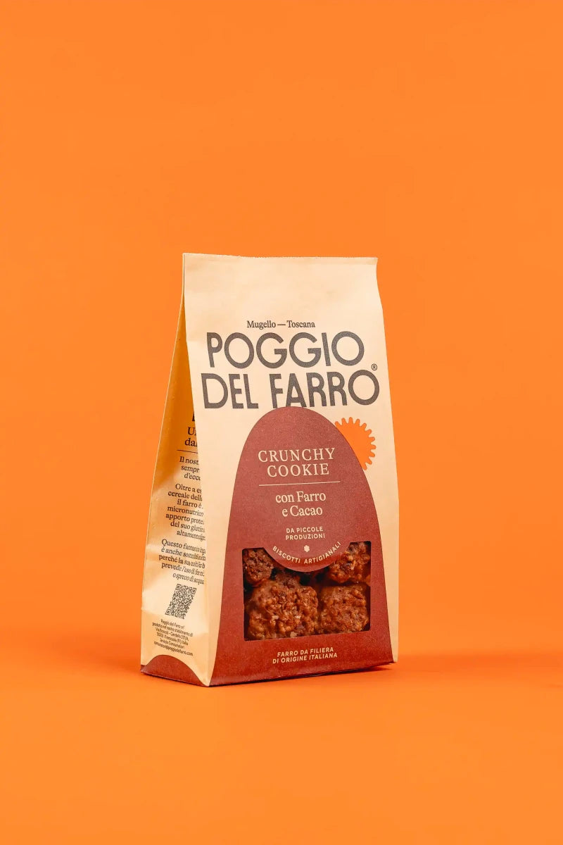 Confezione crunchy cookie artigianali al farro e cacao Poggio del Farro