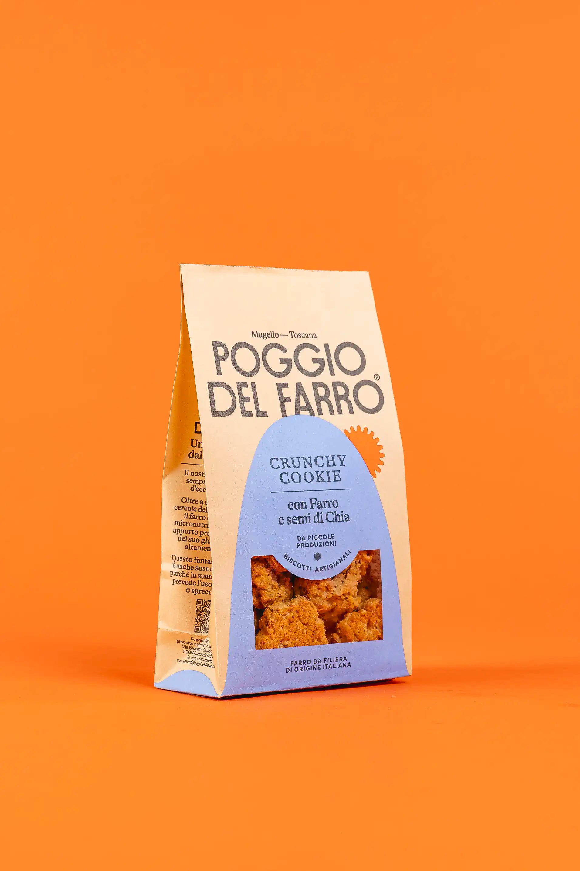 Confezione crunchy cookie artigianali al farro e semi di chia Poggio del Farro