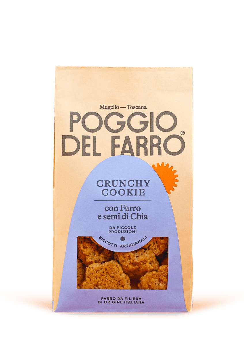 Confezione crunchy cookie artigianali al farro e semi di chia Poggio del Farro
