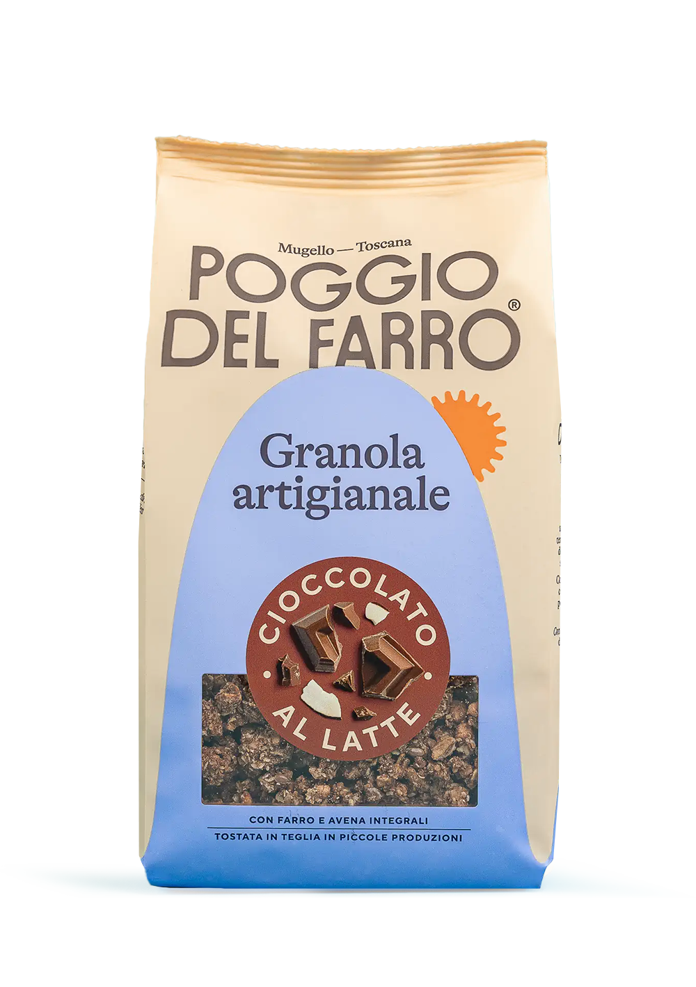Confezione granola artigianale al farro con cioccolato al latte Poggio del Farro