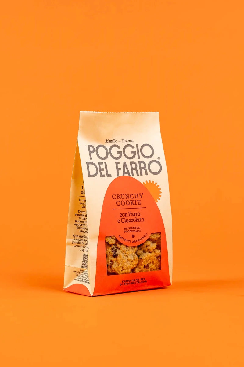 Crunchy cookie al farro e gocce di cioccolato Poggio del Farro, confezione da 200 g